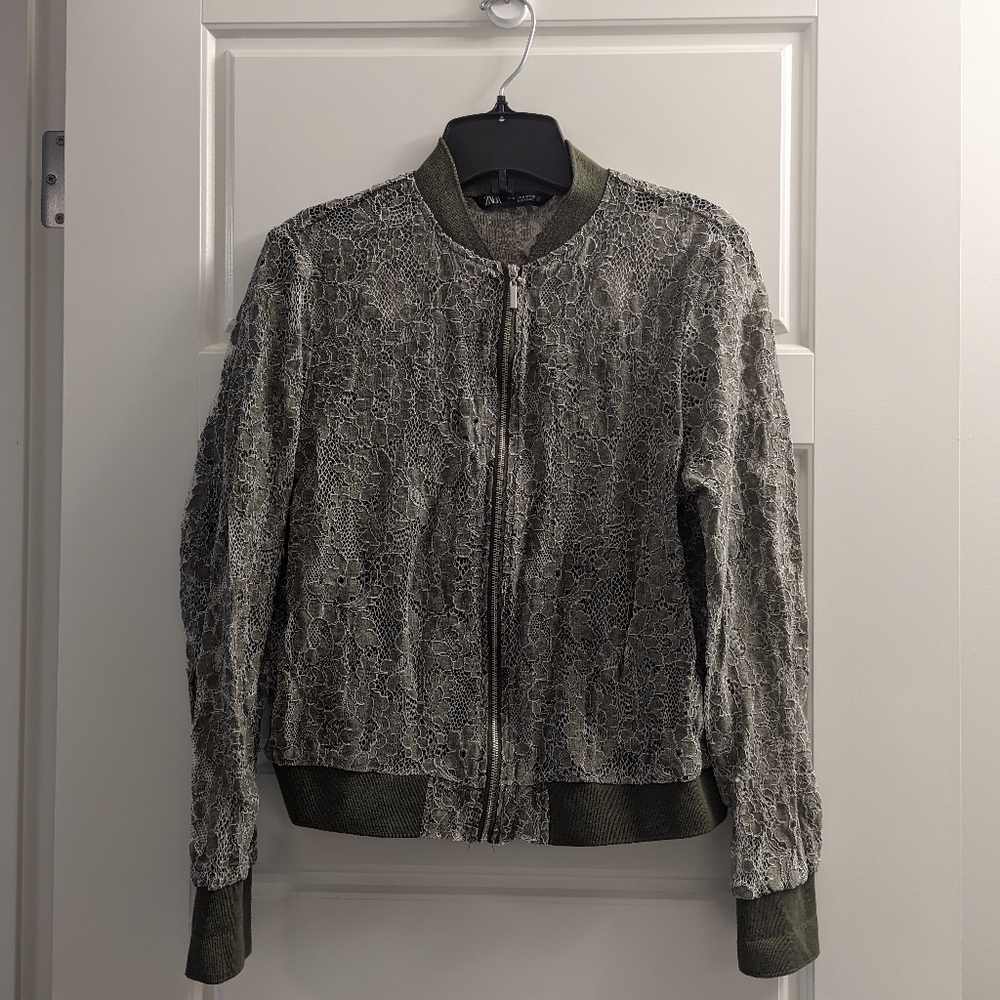 🎉3/$50🎉 Zara Crochet Bomber Jacket - Picture 2 of 6